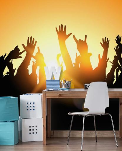 Fond d'écran silhouette de personnes lors d'un concert