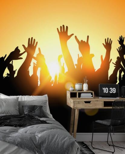 Silhouette av mennesker på en konsert Bakgrunn