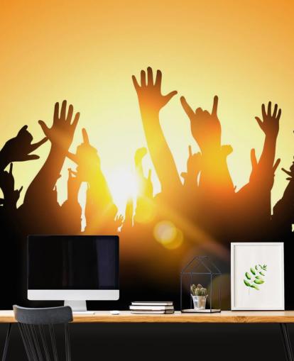 Silhouette of People at a Concert Wallpaper