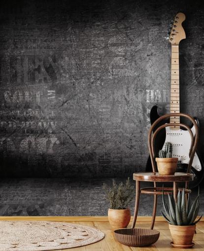guitar propped on the wall wallpaper