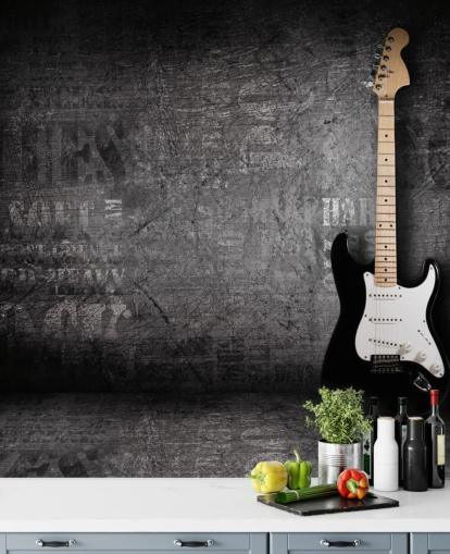fond d'écran de guitare accroché au mur