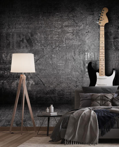 guitar propped on the wall wallpaper