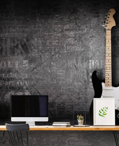 carta da parati per chitarra appoggiata al muro