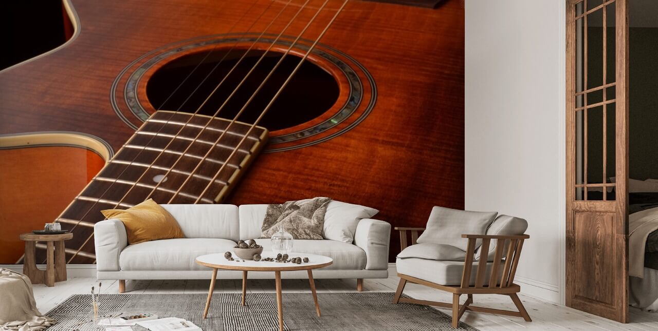 Acoustic Guitar Wallpaper Mural Wallsauce US