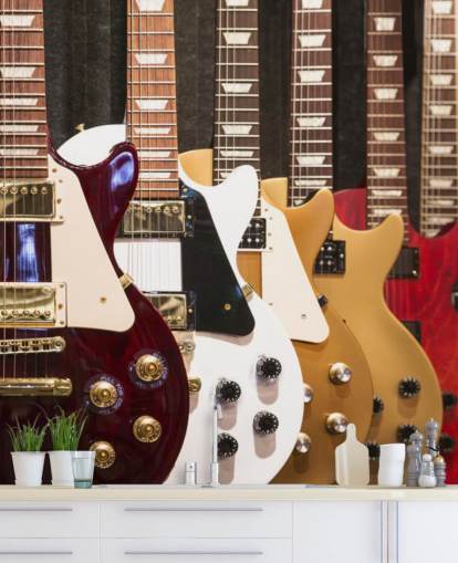 Guitarras elétricas coloridas papel de parede