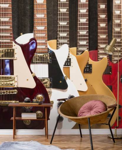 Guitarras elétricas coloridas papel de parede