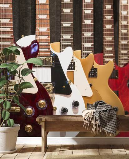 Colourful Electric Guitars Guitar Wallpaper