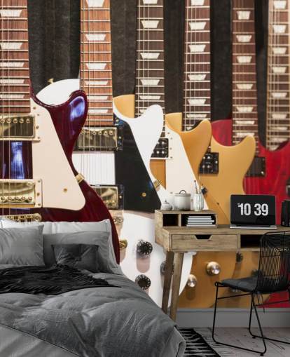 Färgglada elgitarrer tapeter