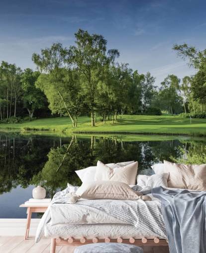 Morgendämmerung über den See, Cottesmore Hotel, Golf & Country Club, West Sussex, England Hintergrundbild Morgendämmerung über den See, Cottesmore Hotel, Golf & Country Club, West Sussex, England Hintergrundbild