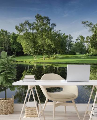 Dawn Across the Lake, Cottesmore Hotel, Golf & Country Club, Vestsussex, England Wallpaper