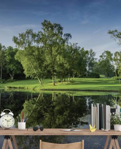 Amanhecer do outro lado do lago, Cottesmore Hotel, Golf & Country Club, West Sussex, Inglaterra Papel de Parede Amanhecer do outro lado do lago, Cottesmore Hotel, Golf & Country Club, West Sussex, Inglaterra Papel de Parede