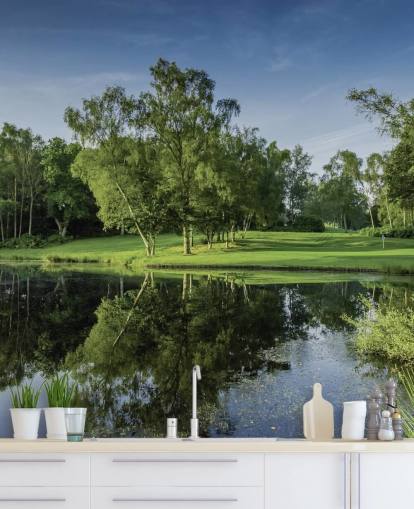 Daggry Across the Lake, Cottesmore Hotel, Golf & Country Club, West Sussex, England Bakgrunn