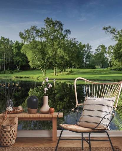 Daggry Across the Lake, Cottesmore Hotel, Golf & Country Club, West Sussex, England Bakgrunn Daggry Across the Lake, Cottesmore Hotel, Golf & Country Club, West Sussex, England Bakgrunn