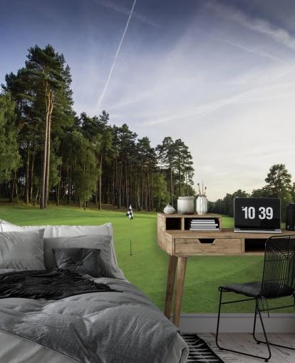 Vihreä Golfkenttä Taustakuva Vihreä Golfkenttä Taustakuva