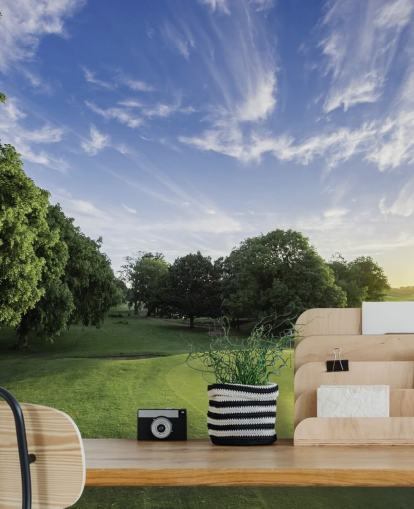 Golfbane på kold solskinsdag tapet