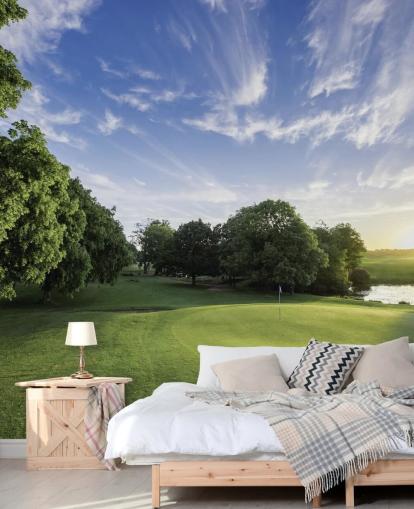 Fondo de pantalla de campo de golf en un día frío y soleado Fondo de pantalla de campo de golf en un día frío y soleado