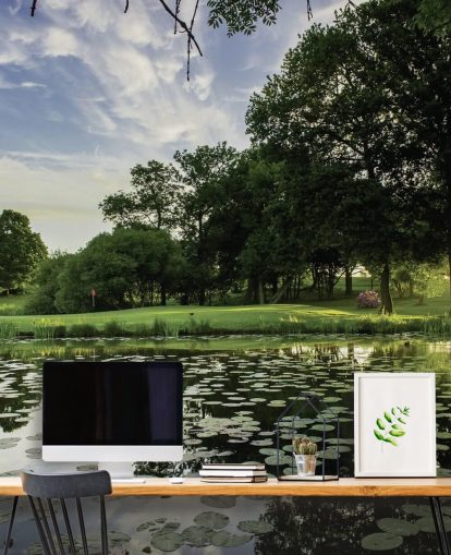 Golfplatz-Teich-Tapete