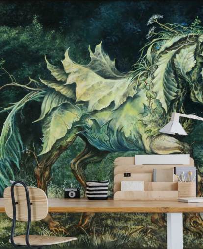 Horse of Leaves Horse Wallpaper