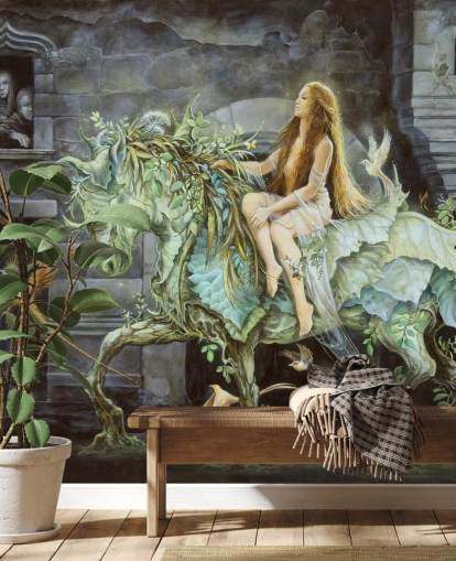 Papel de Parede Lady Riding Leaf Papel de Parede Lady Riding Leaf