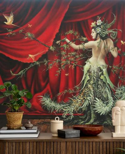 Tree Woman Fantasy Dancer Behang
