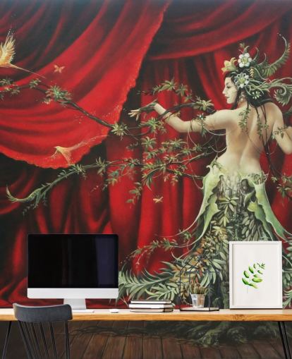 Tree Woman Fantasy Dancer Behang