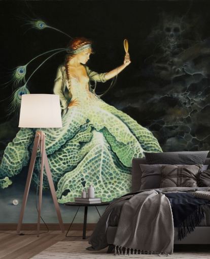 Leaf Dress Lady Fantasy Wallpaper