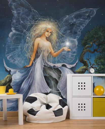 Papel pintado de hadas azules