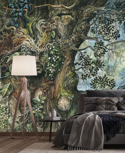 Merlin Tree Fantasy Behang