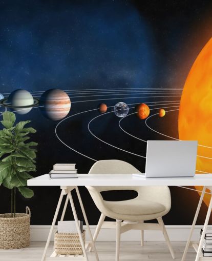 papier peint mural éducatif sur la planète appelé Complete Solar System pour les chambres d'enfants et les écoles