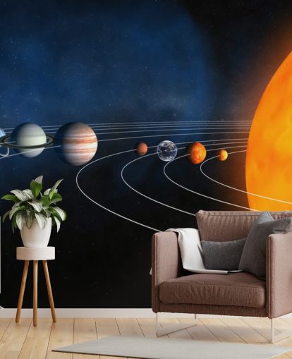 educational planet wallpaper mural called Complete Solar System for kids bedrooms and schools educational planet wallpaper mural called Complete Solar System for kids bedrooms and schools