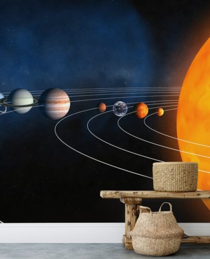 papier peint mural éducatif sur la planète appelé Complete Solar System pour les chambres d'enfants et les écoles