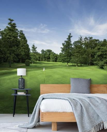 Rustige zonsondergang, Mill Green Golfclub, Hertfordshire, Engeland Muurschildering