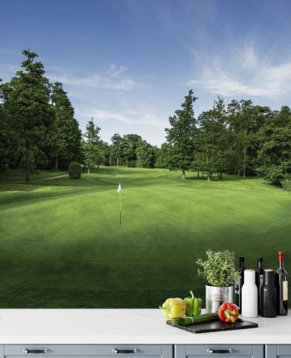 Mural Puesta de sol tranquila, club de golf Mill Green, Hertfordshire, Inglaterra