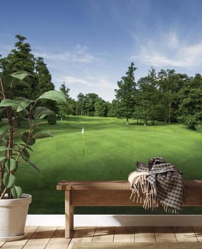 Decorazione murale con tramonto tranquillo, Mill Green Golf Club, Hertfordshire, Inghilterra Decorazione murale con tramonto tranquillo, Mill Green Golf Club, Hertfordshire, Inghilterra