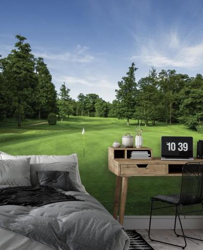 Coucher de soleil tranquille, Mill Green Golf Club, Hertfordshire, Angleterre Murale