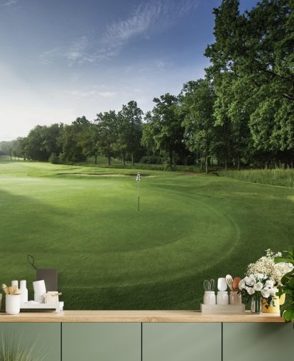 Mural de pared Amanecer tranquilo, club de golf Oak Park, Surrey, Inglaterra Mural de pared Amanecer tranquilo, club de golf Oak Park, Surrey, Inglaterra