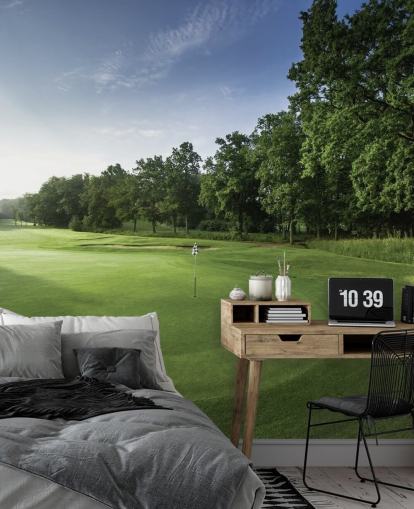 Amanhecer tranquilo, Oak Park Golf Club, Surrey, Inglaterra Wall Mural