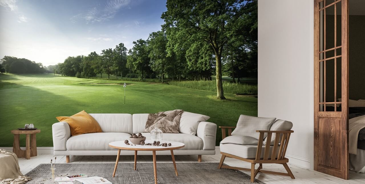 Tranquil Dawn Golf Wall Mural Wallsauce US