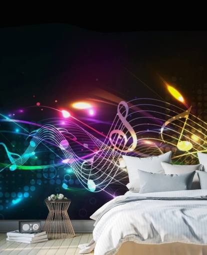 note colorate su sfondo nero carta da parati