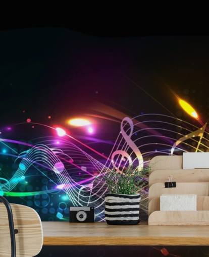 colourful notes on black background wallpaper