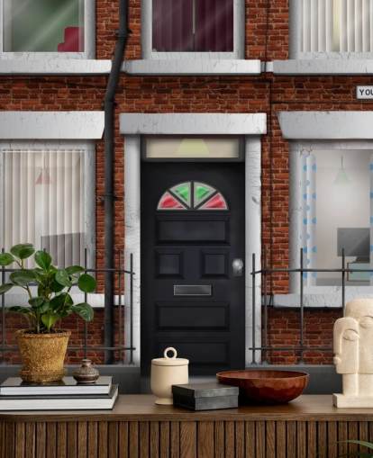 Casas adosadas Terraced Hpuses Wallpaper 