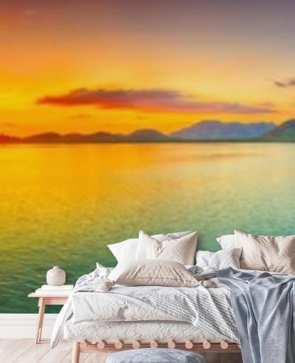 fondo de pantalla espectacular cielo naranja y azul