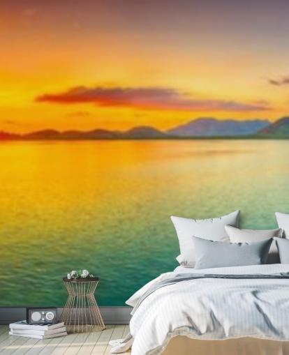 fondo de pantalla espectacular cielo naranja y azul