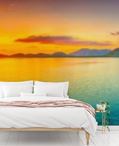 papel de parede dramático céu laranja e azul