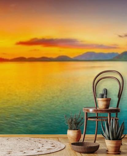 dramatische orange und blauer Himmel Tapete