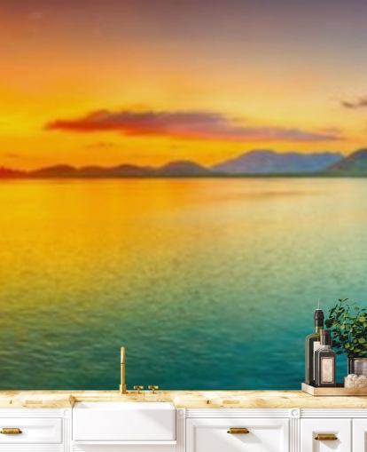 fondo de pantalla espectacular cielo naranja y azul