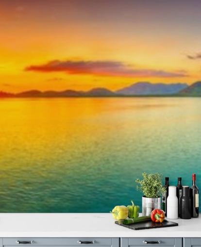 dramatische orange und blauer Himmel Tapete