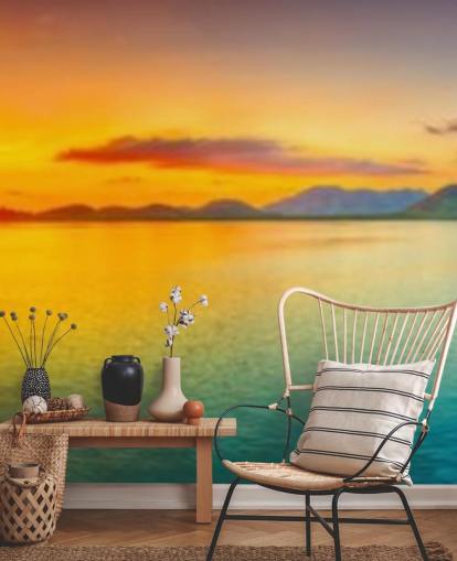 dramatische orange und blauer Himmel Tapete