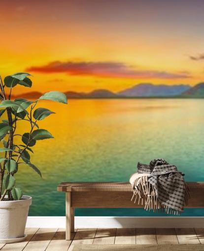 carta da parati drammatica cielo arancione e blu