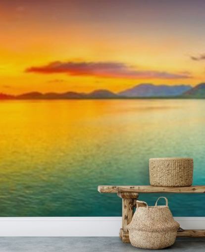 dramatic orange and blue sky wallpaper